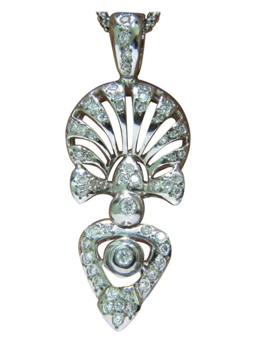 1.10CT DIAMONDS MODERN DECO DIAMOND NECKLACE ITALY*